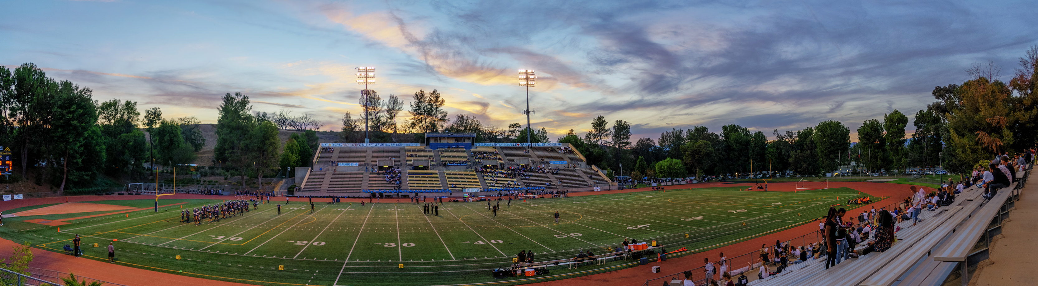 sunset at Golden Valley vs Saugus high school football