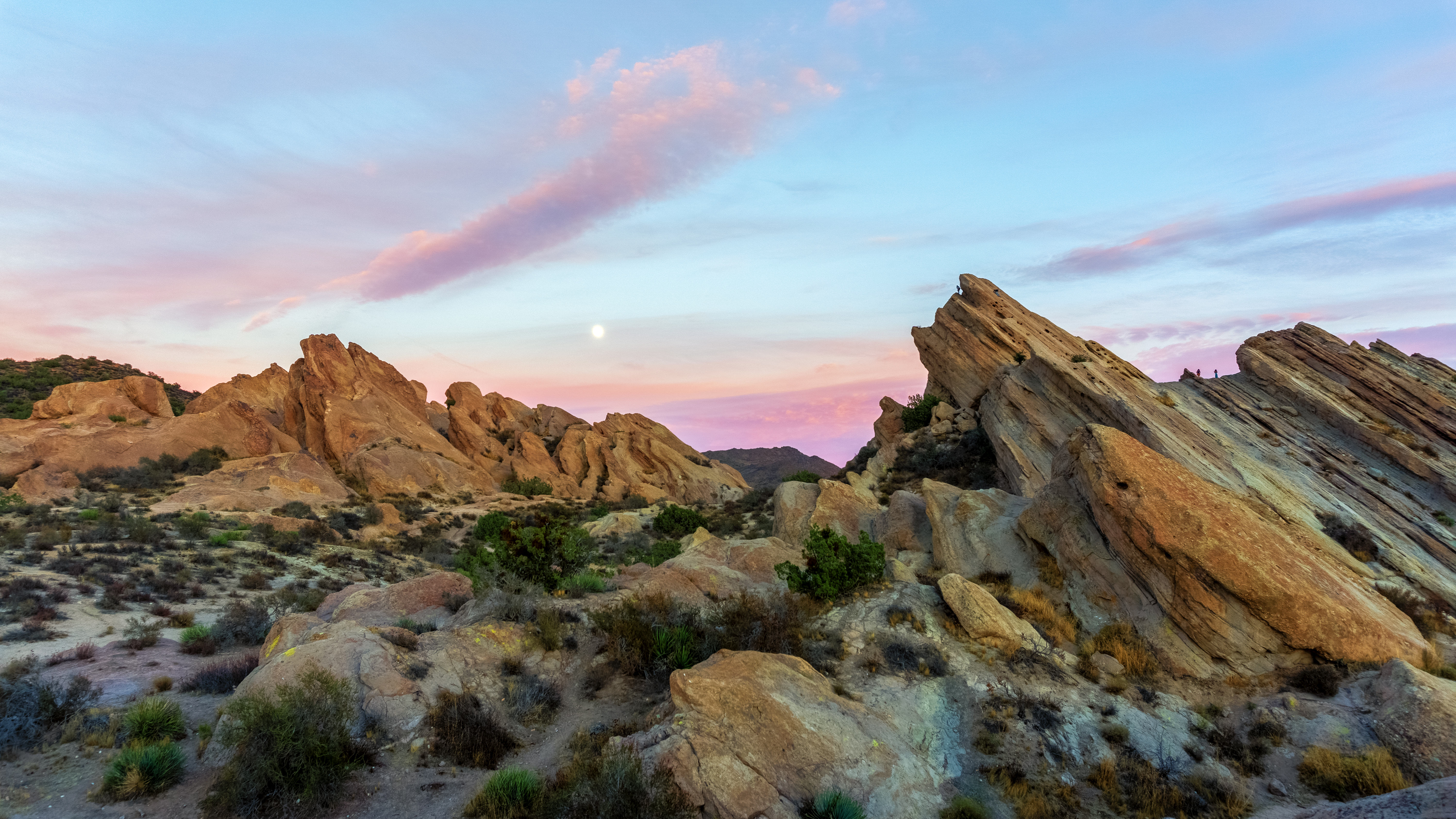 Hikers Provide Scale at Vasquez Rocks