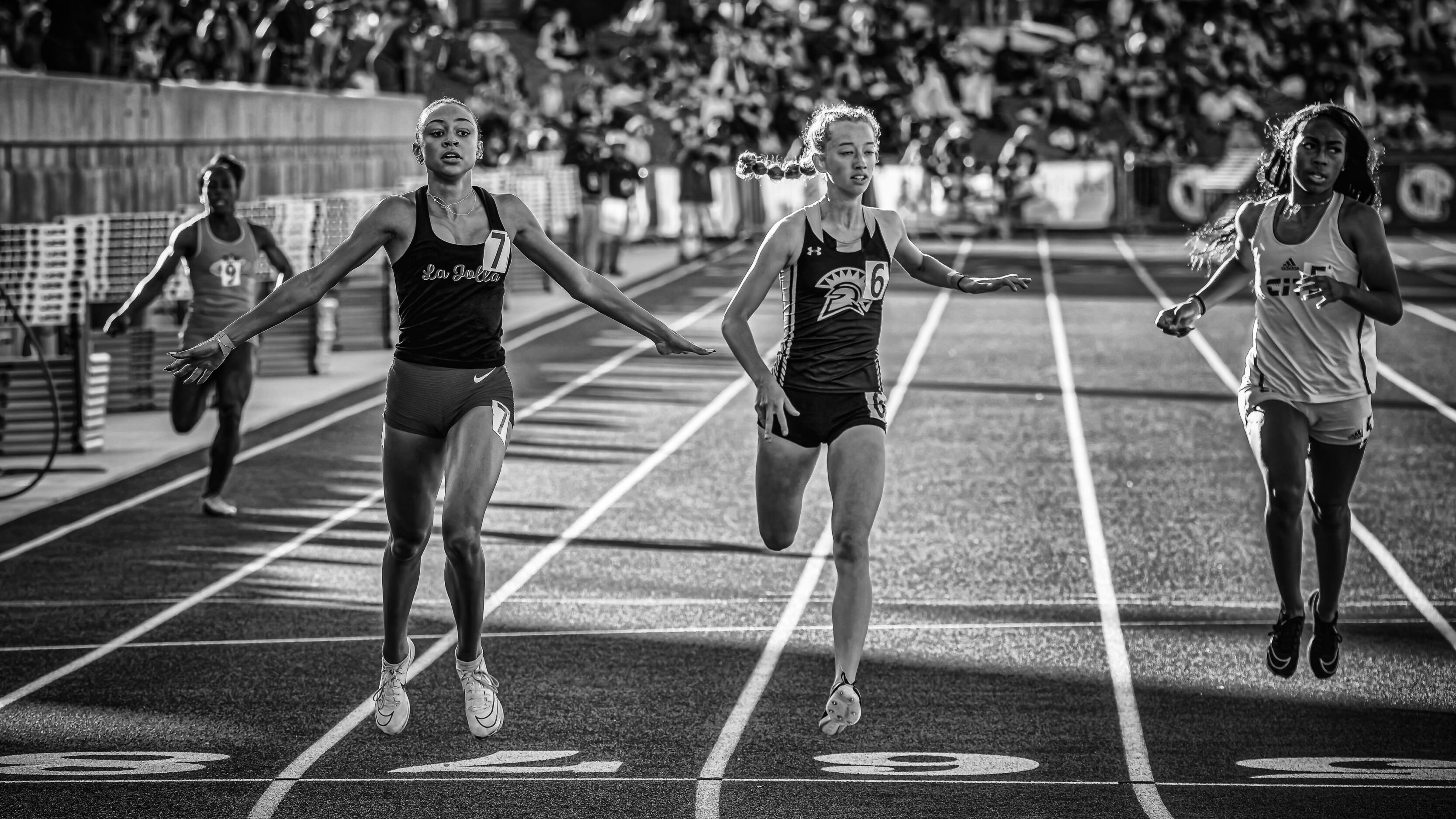 2024 California State Track And Field Championships In Black and White