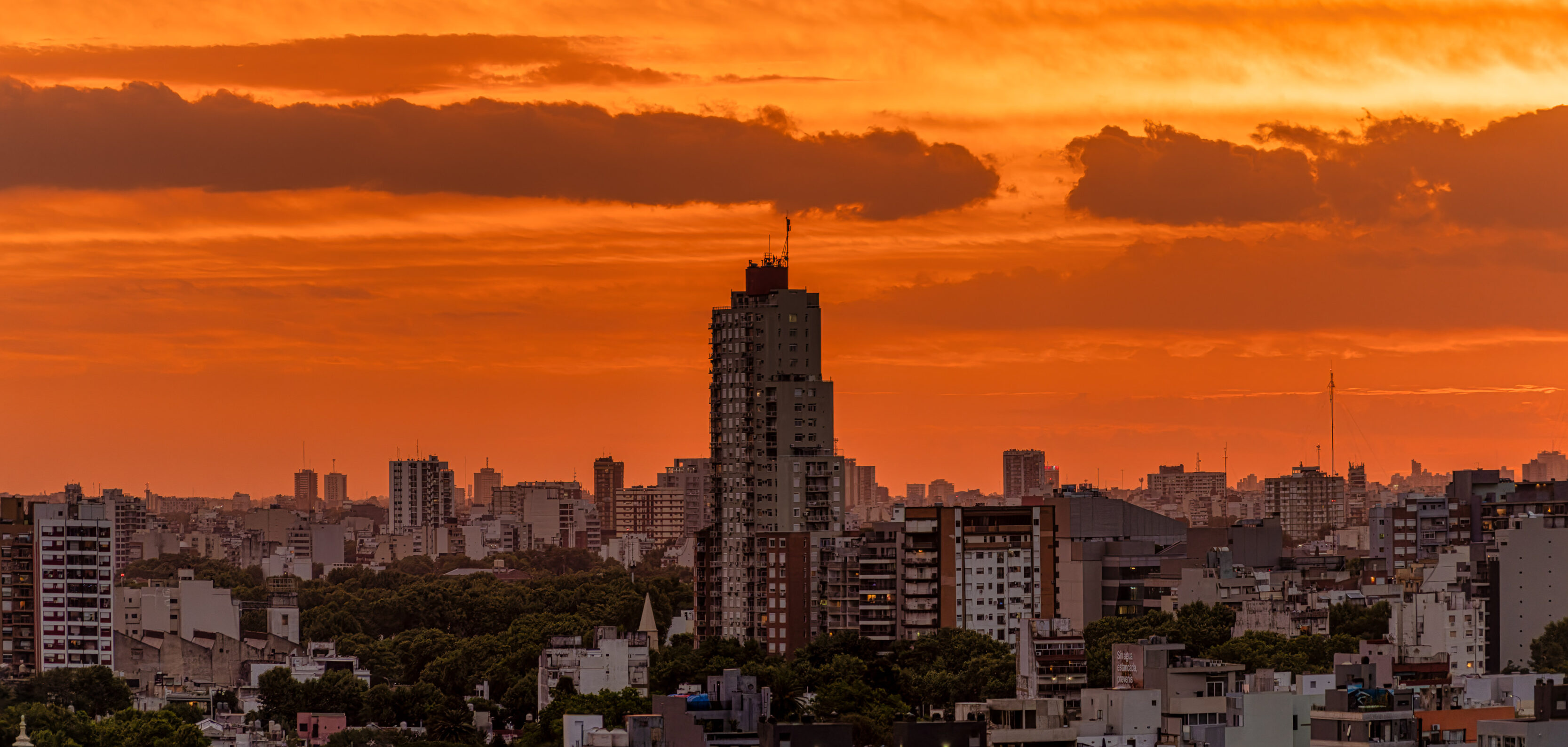 A Dramatic Sunset in Buenos Aires