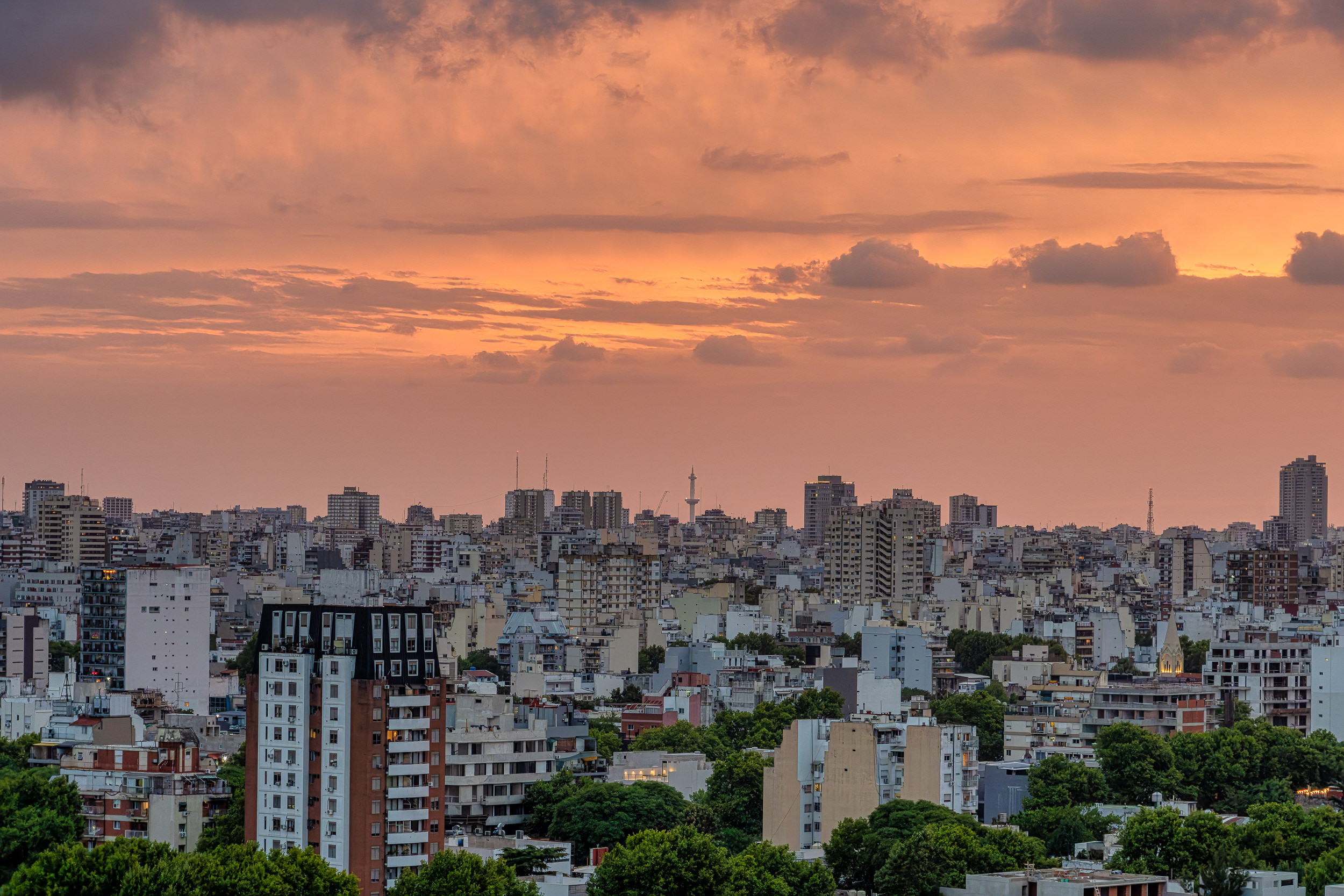 A Dramatic Sunset in Buenos Aires