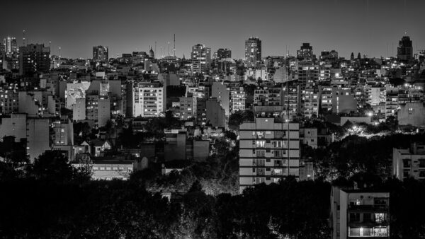 Buenos Aires At Night In Black And White