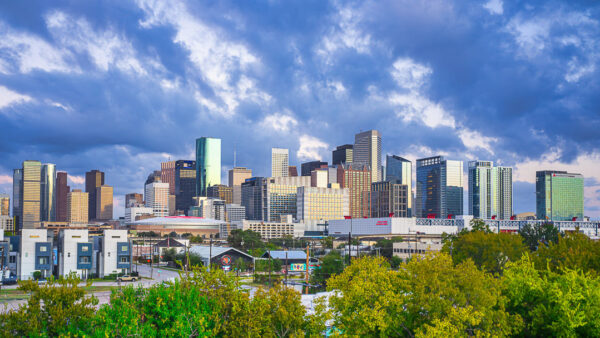 The Houston Skyline At 7 AM