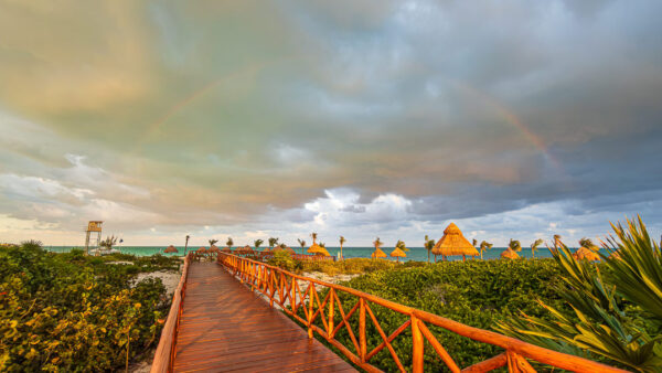 Costa Mujeres Rainbow at Sunset