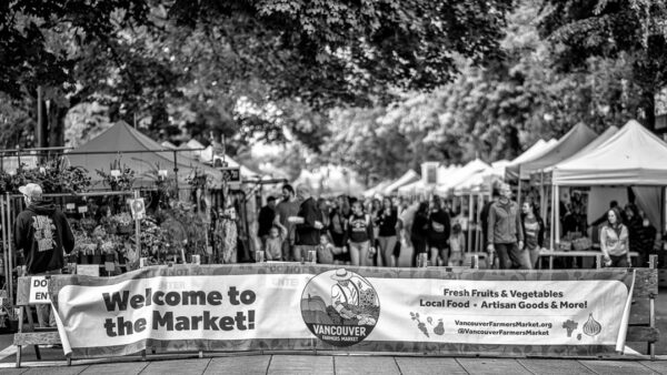 Vancouver Farmers Market In Black & White